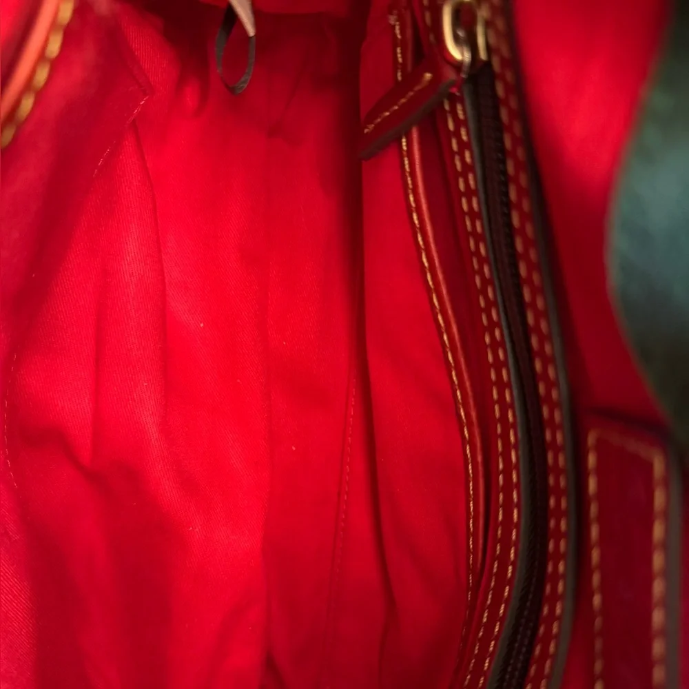 Dooney & Bourke Red Leather Women's Florentine Satchel Small Bag - Picture 9 of 11